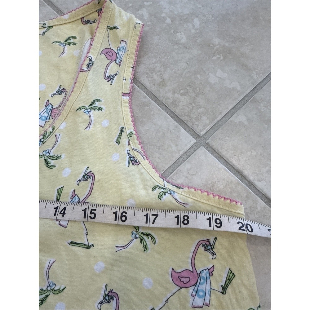 Vtg Ashley Taylor Sleepwear Nightgown Cotton Flamingo Palm Tree Sz Large - Picture 6 of 7